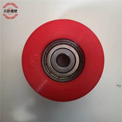 厂家定做 聚氨酯pu包胶轮 硬度90度 聚氨酯滚轮包胶 轴承包聚氨酯 *